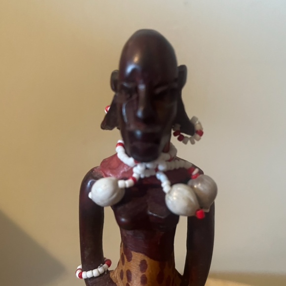 Set of two vintage hand carved tribal / Aztec statues decor EUC - Picture 3 of 6